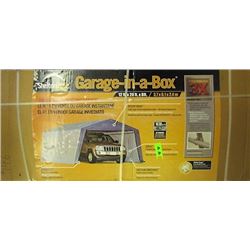 Garage-in-a-box Shelter Logic 12ftx20ftx8ft 1630cu ft of storage shelter auger set up tools included