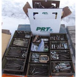 Pallet of Nuts, bolts and work clothes/cover alls