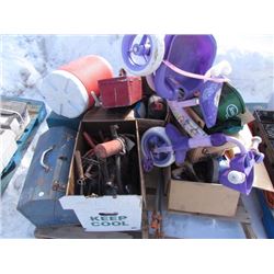 Pallet of misc. Items, sockets, tool boxes, tools and kids tricycle