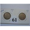 Image 1 : 1917 & 1919 Newfoundland 25 Cent Coins