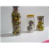 Image 2 : 3 Jars Sorted Marbles (one yellow lid)