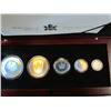 Image 2 : Royal Canadian Mint 2003 Silver Maple Leaf Hologram 1,2,3,4,5 $ Coin -in wooden box