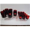 Image 1 : Royal Ruby Glasses -Box of 12 30oz wine,6 Footed tumblers,2 footed tumblers,all with chrystal bases