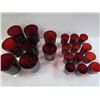 Image 3 : Royal Ruby Glasses -Box of 12 30oz wine,6 Footed tumblers,2 footed tumblers,all with chrystal bases