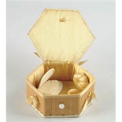 Lot# 4  SABBATHDAY LAKE SHAKER SIX SIDED SEWING BASKET.  
