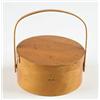 Image 1 : Lot# 5  ROUND SWING WOOD HANDLE SHAKER SEWING BOX.  