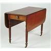 Image 1 : Lot# 7  MAHOGANY SHERATON SPIRAL LEG DROP LEAF TABLE.  