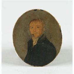 Lot# 8  UNSIGNED (American, Early 19th C) MINIATURE PORTRAIT OF MARTIN BARTLETT.  