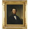 Image 1 : Lot# 12  UNSIGNED (American, 19th C) ANCESTRAL PORTRAIT OF A GENTLEMAN.  