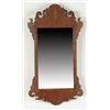 Image 1 : Lot# 15  FINE CHIPPENDALE INLAID MAHOGANY MIRROR.  