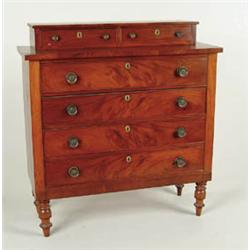 Lot# 18  TWO OVER FOUR DRAWER MAHOGANY ANTIQUE CHEST.  