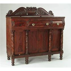 Lot# 25  OUTSTANDING FEDERAL CARVED MAHOGANY SIDEBOARD.  