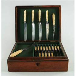 Lot# 28  CASED KNIFE AND CARVING SET.  