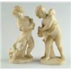 Image 1 : Lot# 32  PAIR OF CARVED ALABASTER STATUES.  