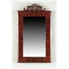 Image 1 : Lot# 36  MAHOGANY EMPIRE MIRROR WITH CARVED CREST.  