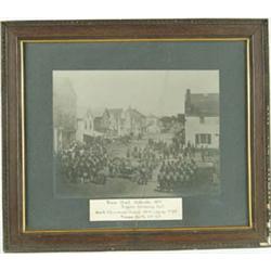 Lot# 39  FRAMED LARGE PHOTOGRAPH OF A FIREMAN’S MUSTER WATERVILLE, MAINE 1855.  