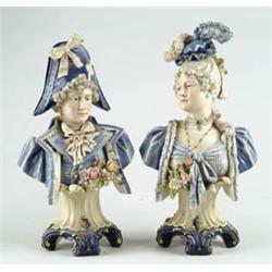 Lot# 59  PAIR OF PORCELAIN BUSTS.  