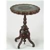 Image 1 : Lot# 60  INTERESTING VICTORIAN REVERSE PAINTED AND FOIL DECORATED GLASS TOP TIP TOP STAND.  