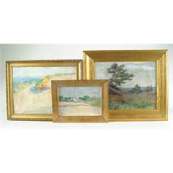 Lot# 65  ARIANNA KELLEY (American, 20th C) THREE PAINTINGS.  