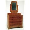 Image 1 : Lot# 85  THREE OVER FOUR DRAWER MIRROR TOP EMPIRE MAHOGANY CHEST.  