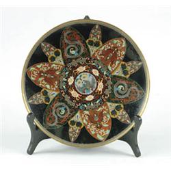 Lot# 87  FINE CLOISONNÉ DECORATED PLATE.  