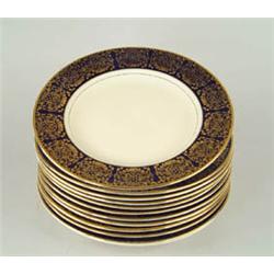 Lot# 89  LOT OF TWELVE DECORATED SERVICE PLATES BY HOMER LAUGHLIN.  