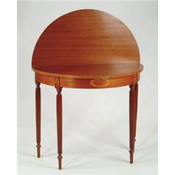 Lot# 108  CENTENNIAL SHERATON INLAID MAHOGANY CARD TABLE.  
