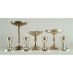 Lot# 125  LOT OF SEVEN STERLING WEIGHTED TABLE ARTICLES.  