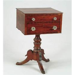 Lot# 133  TWO DRAWER MAHOGANY FEDERAL STAND.  