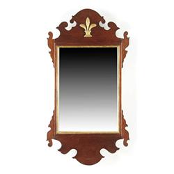 Lot# 135  CHIPPENDALE MAHOGANY MIRROR.  