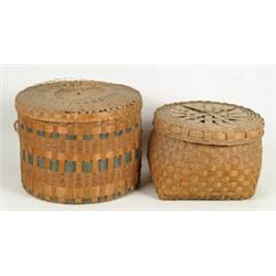 Lot# 138  TWO LARGE COVERED BASKETS.  
