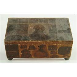 Lot# 141  ANTIQUE DECOUPAGE DOCUMENT BOX.  