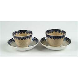 Lot# 149  PAIR OF CUPS AND SAUCERS BY R. HAMMERSLEY IN THE GEM PATTERN.  