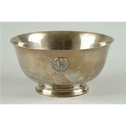 Lot# 168  STERLING SILVER REVERE TYPE BOWL WITH PRESENTATION.  