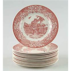Lot# 182  TWELVE COLBY COLLEGE WEDGWOOD PLATES.  