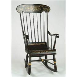 Lot# 183  GRAIN PAINTED AND STENCILED BOSTON ROCKER.  