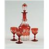 Image 1 : Lot# 185  FOUR PIECE ETCHED DECANTER SET.  