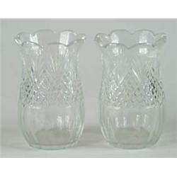Lot# 191  PAIR OF CUT GLASS VASES.  