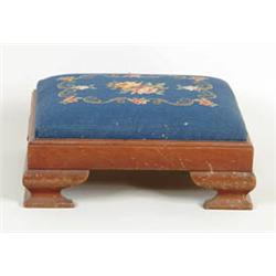 Lot# 193  NEEDLEWORK TOP FOOTSTOOL.  