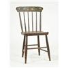 Image 1 : Lot# 207  PAINTED WINDSOR PLANK SEAT CHAIR.  