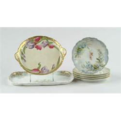 Lot# 216  LOT OF EIGHT HAND PAINTED PIECES.  