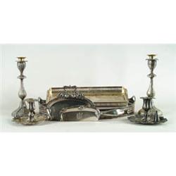 Lot# 219  LOT OF EIGHT PIECES OF SILVER PLATE.  