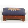Image 1 : Lot# 220  NEEDLEWORK MAHOGANY FOOTSTOOL.  
