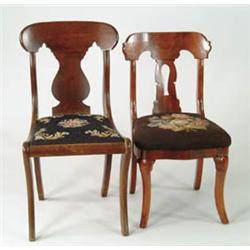 Lot# 236  TWO EMPIRE STYLE NEEDLEWORK SIDE CHAIRS.  