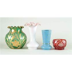 Lot# 246  LOT OF FOUR ART GLASS VASES.  