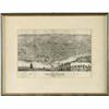 Image 1 : Lot# 255  SMALL FRAMED PRINT “BIRDSEYE VIEW OF WATERVILLE, MAINE”.  