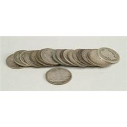 Lot# 263  COINS: LOT OF TWENTY-TWO EARLY SILVER HALF DOLLARS.  