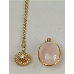 Lot# 278  14K GOLD PENDENT AND UNMARKED CHAIN.  