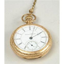 Lot# 284  HAMPDEN OPEN FACE POCKET WATCH.  