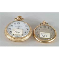 Lot# 287  LOT OF TWO GOLD FILLED POCKET WATCHES.  